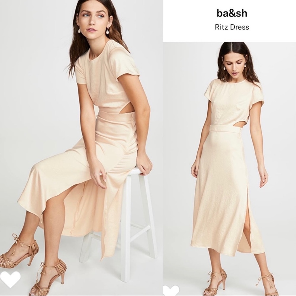 ba&sh Ritz Dress in Pale Peach